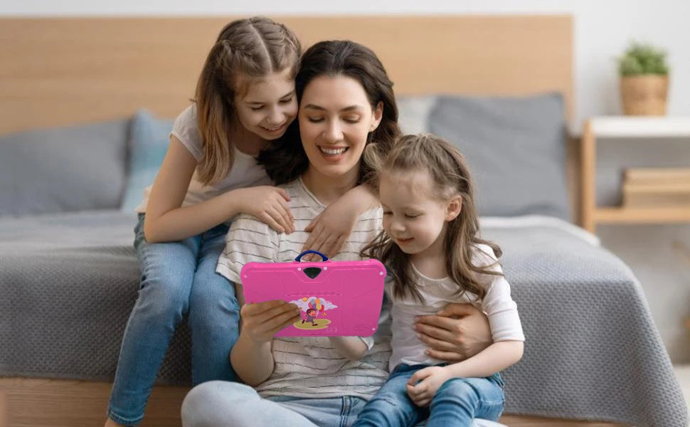 Tablette Enfant 7’'Jeux & Apprentissage, Coque Cartoon Anti-Choc