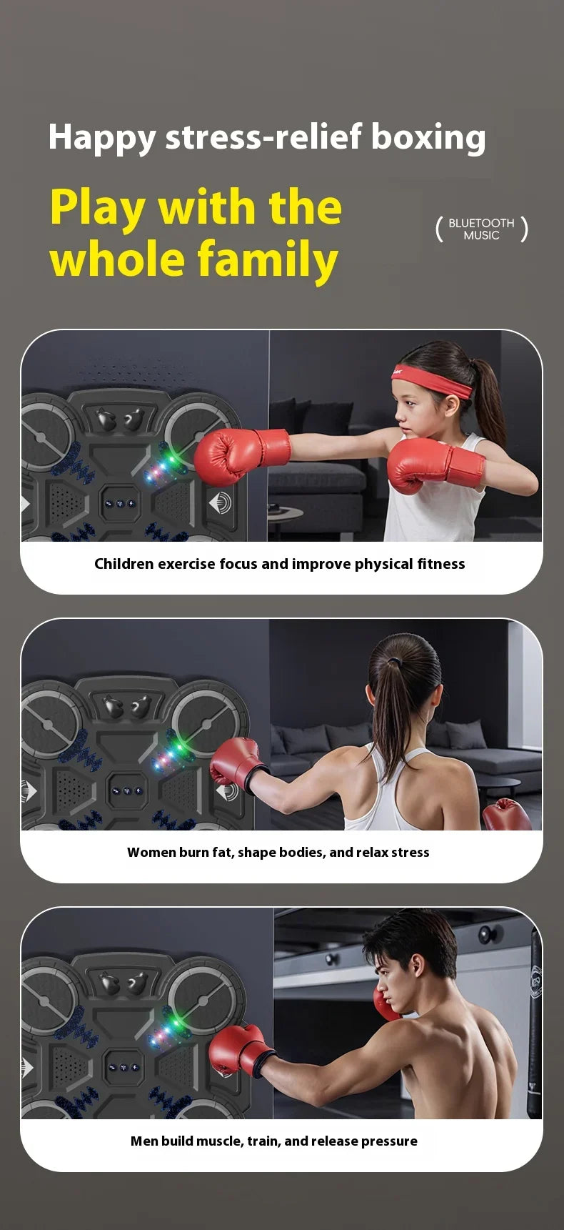 Cible de Boxe Interactive Bluetooth – Smart Boxing 4/6 Touches