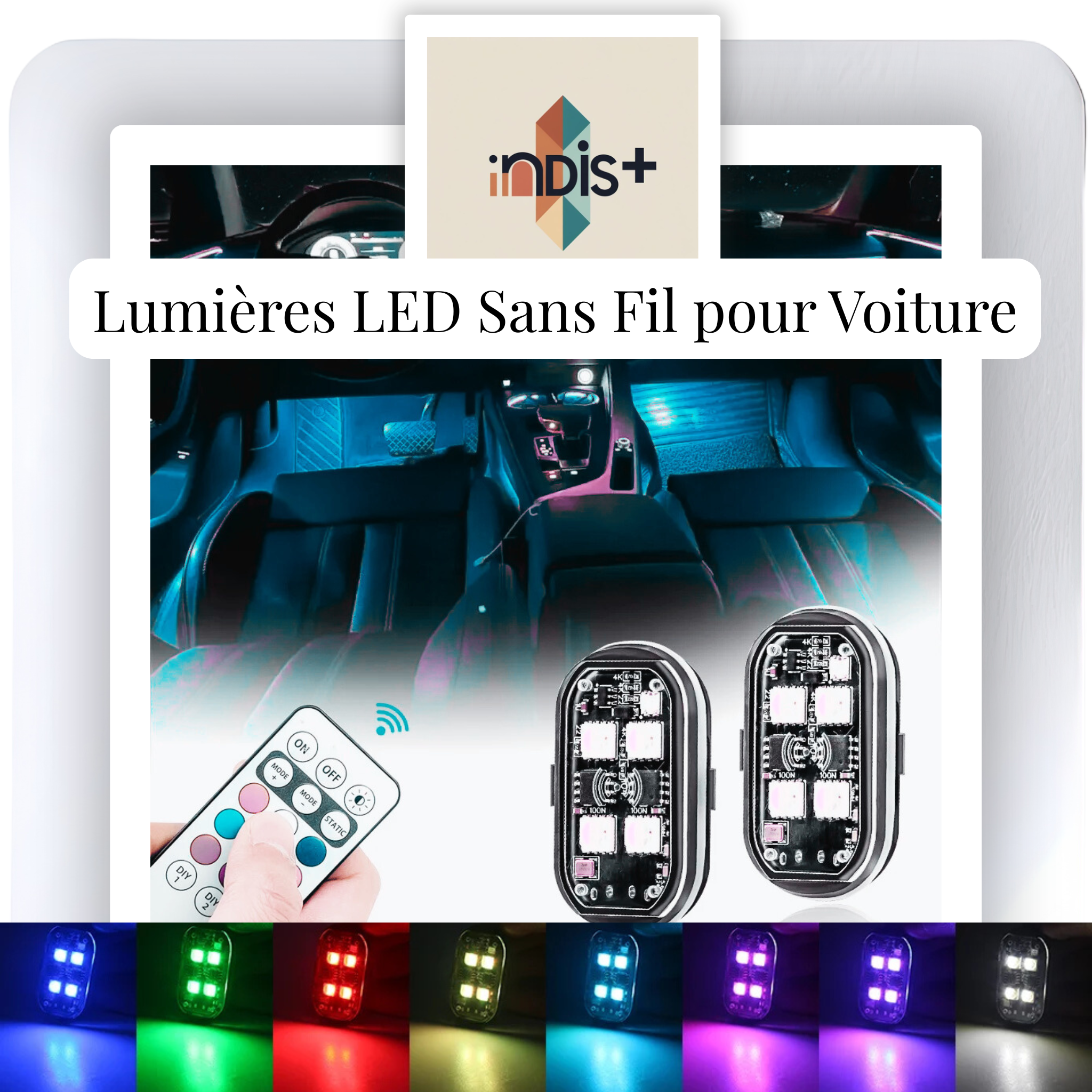 Lumières LED Sans Fil pour Voiture